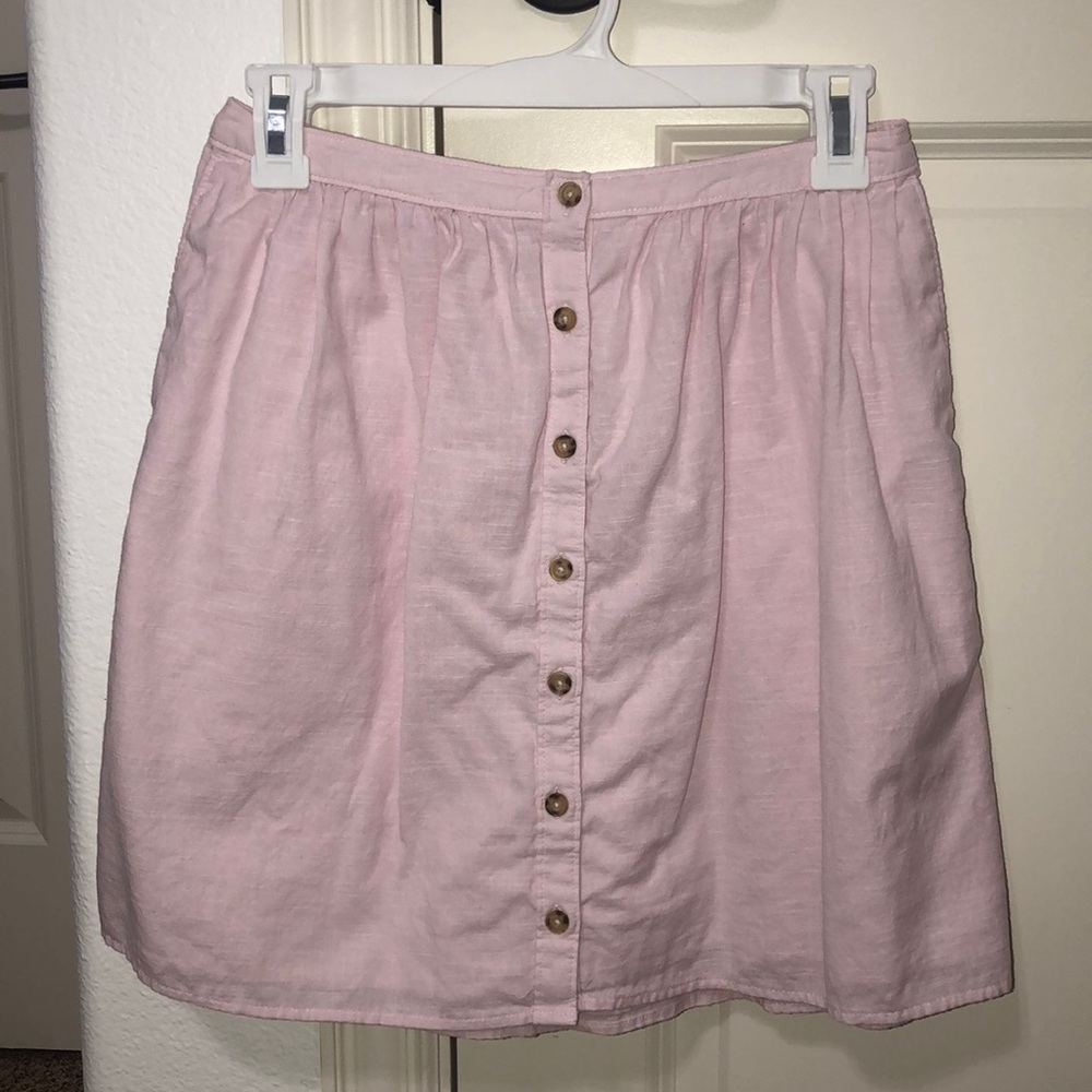 abercrombie pink buttoned skirt